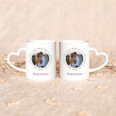 Mug personnalisé couronne de fleurs avec photo et texte