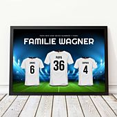 Poster personnalisé famille avec maillots de foot