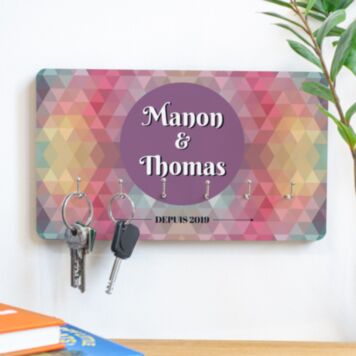 Porte-clés Mural personnalisable avec fond coloré