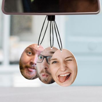 Désodorisant voiture personnalisé avec visage - Lot de 2