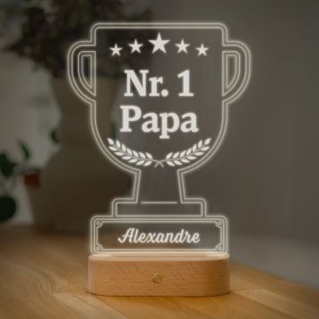 Lampe LED personnalisée Trophée avec texte