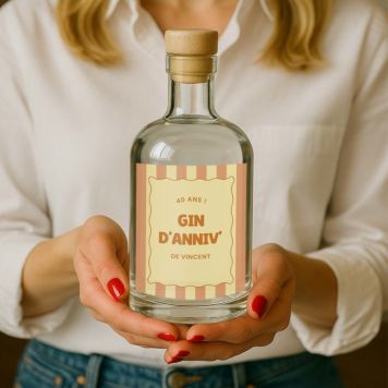Gin personnalisé avec étiquette rétro