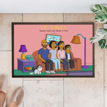 Paillasson personnalisé famille Cartoon - Illustration