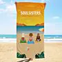 Serviette personnalisée Amies à la plage - Illustration