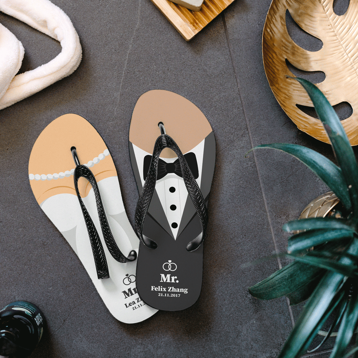 Tongs personnalisées Mariage