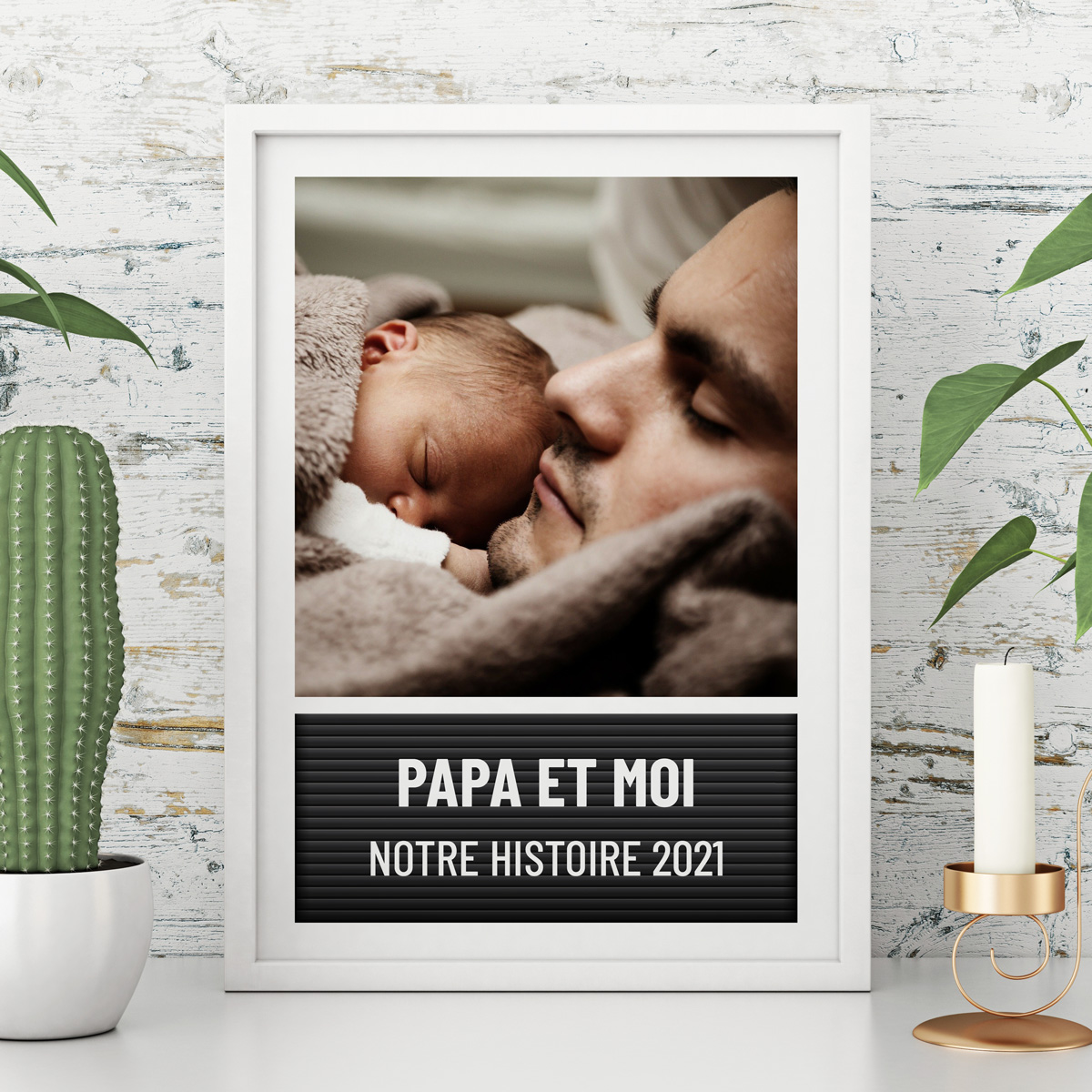 Poster personnalisé avec photo et texte - Tableau à lettres