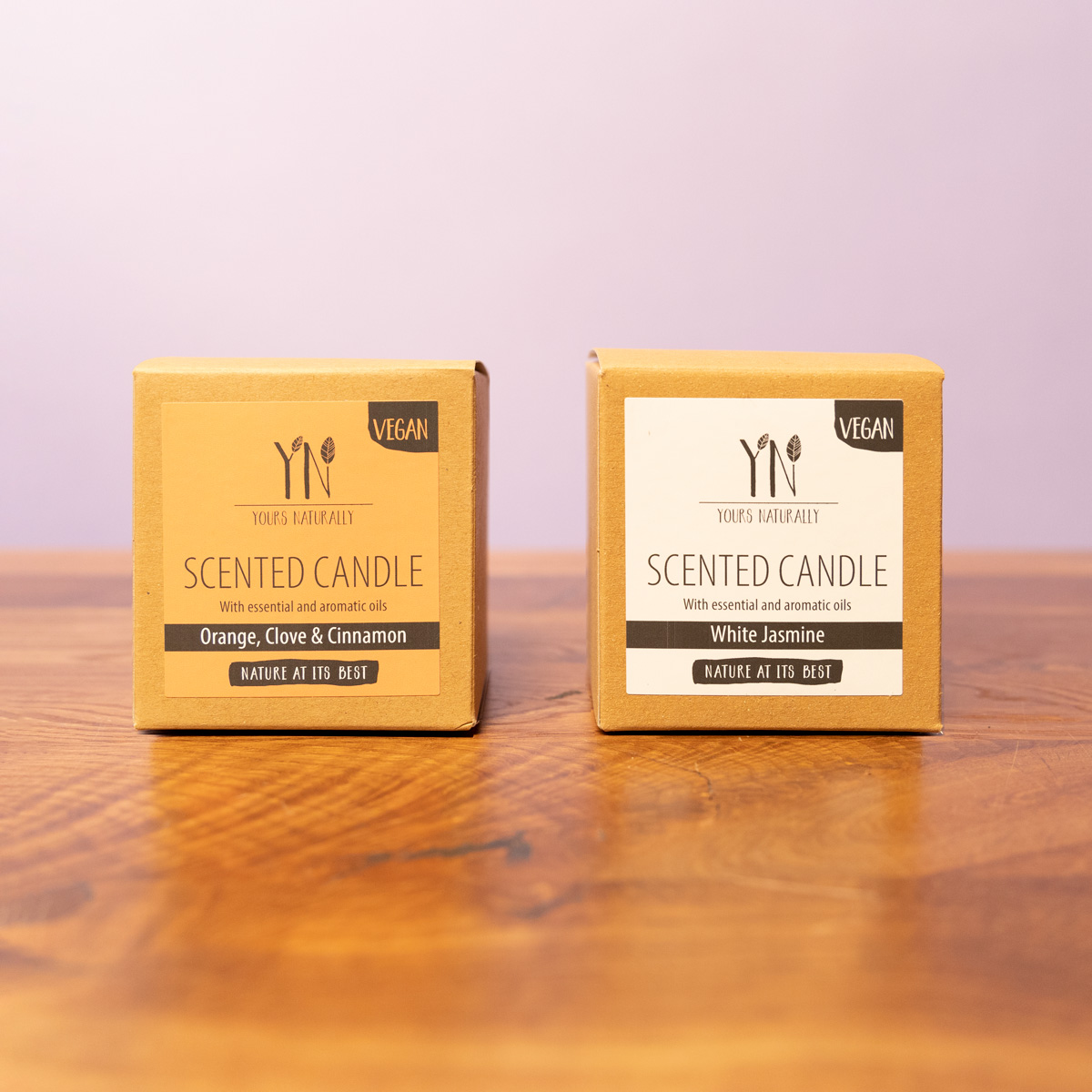 Bougie parfumée avec texte
