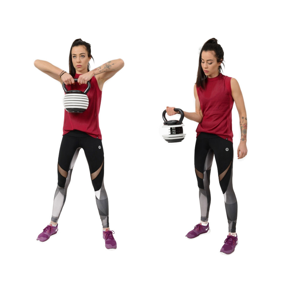 Set de kettlebells avec poids réglable