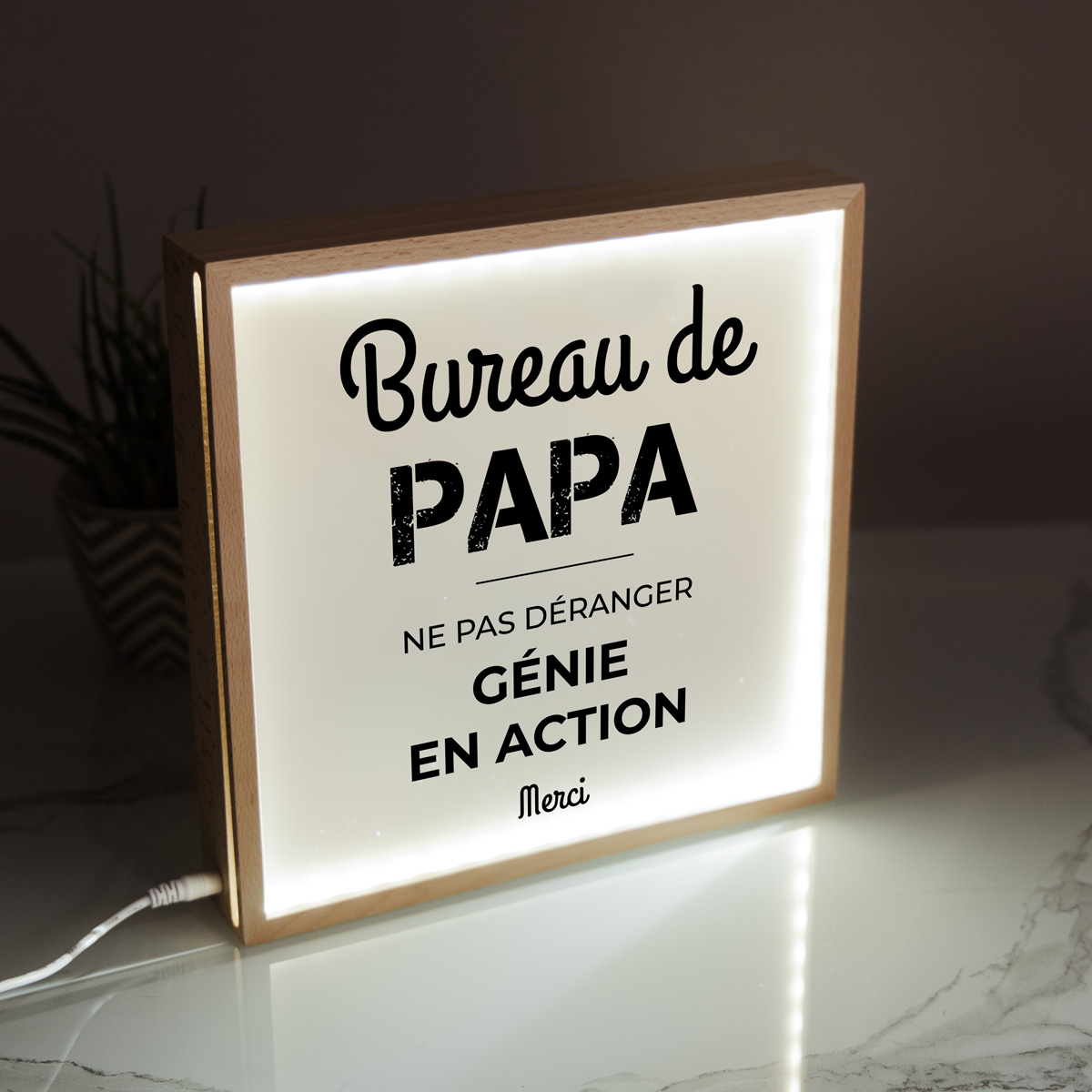 Light Box Cadre Lumineux personnalisé avec 6 lignes