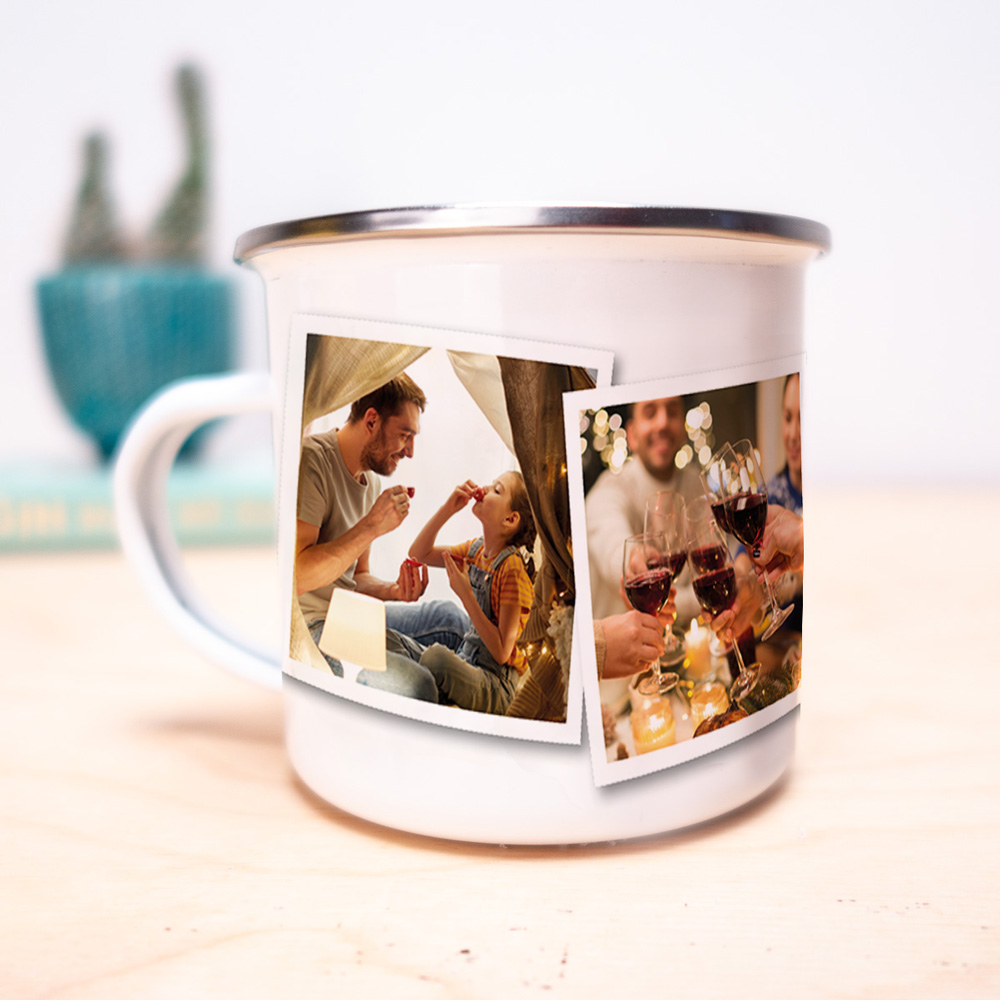 Tasse en métal personnalisable avec photos