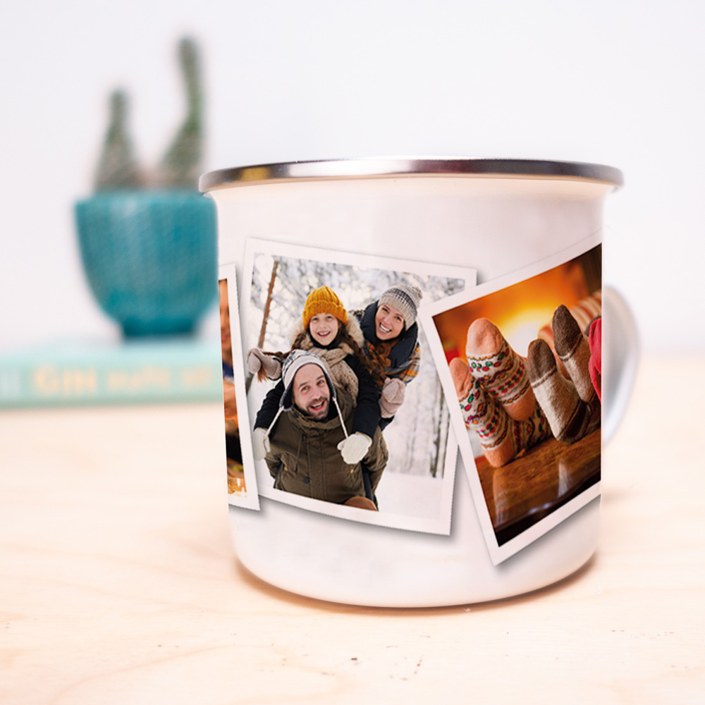 Tasse en métal personnalisable avec photos