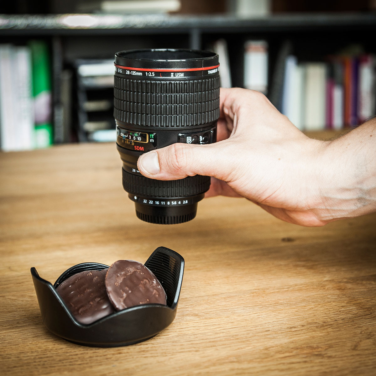 Gobelet objectif photographique