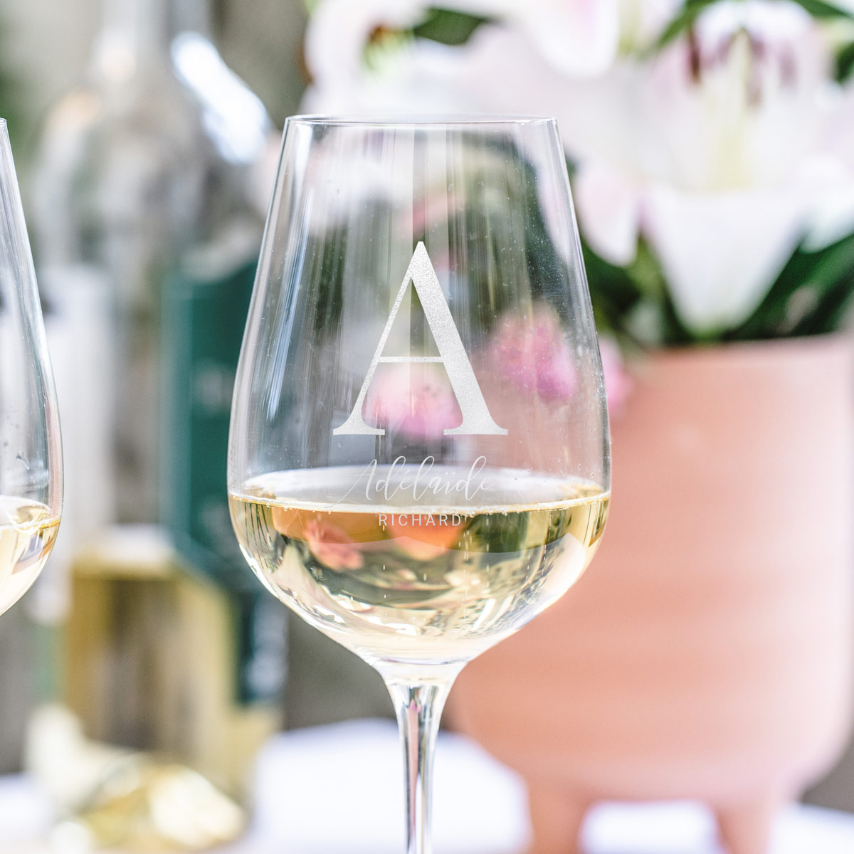Verre à vin personnalisé avec monogramme