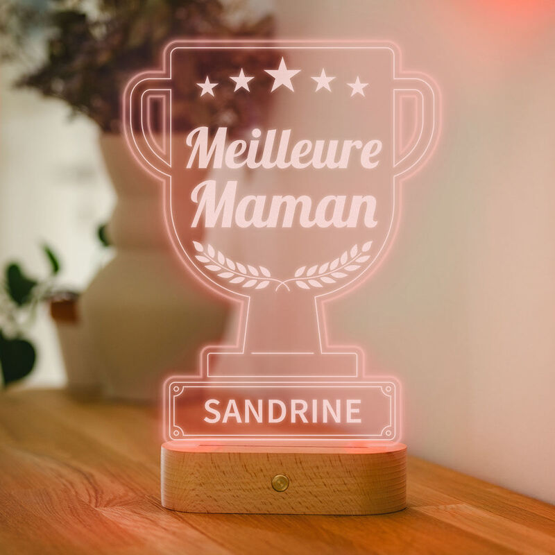 Lampe LED personnalisée Trophée avec texte