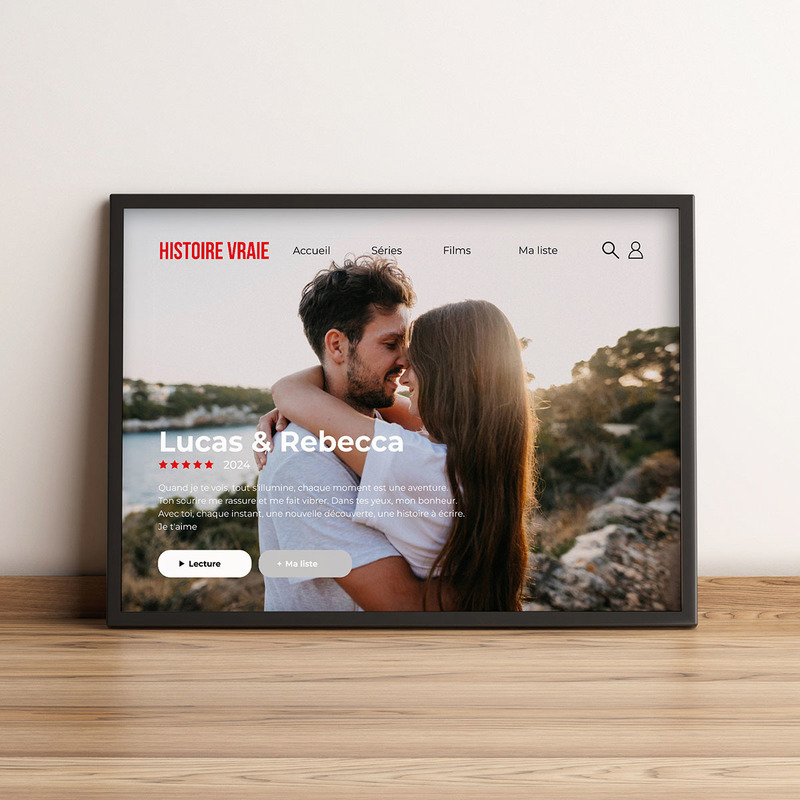 cadeau couple poster personnalisé - Netflix