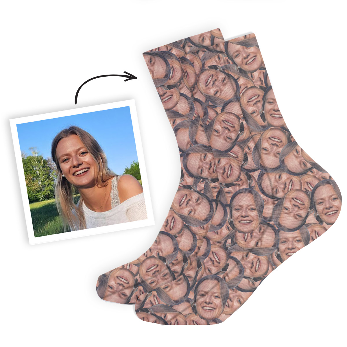 Chaussettes personnalisées visage cadeau maman chaussettes personnalisées visage