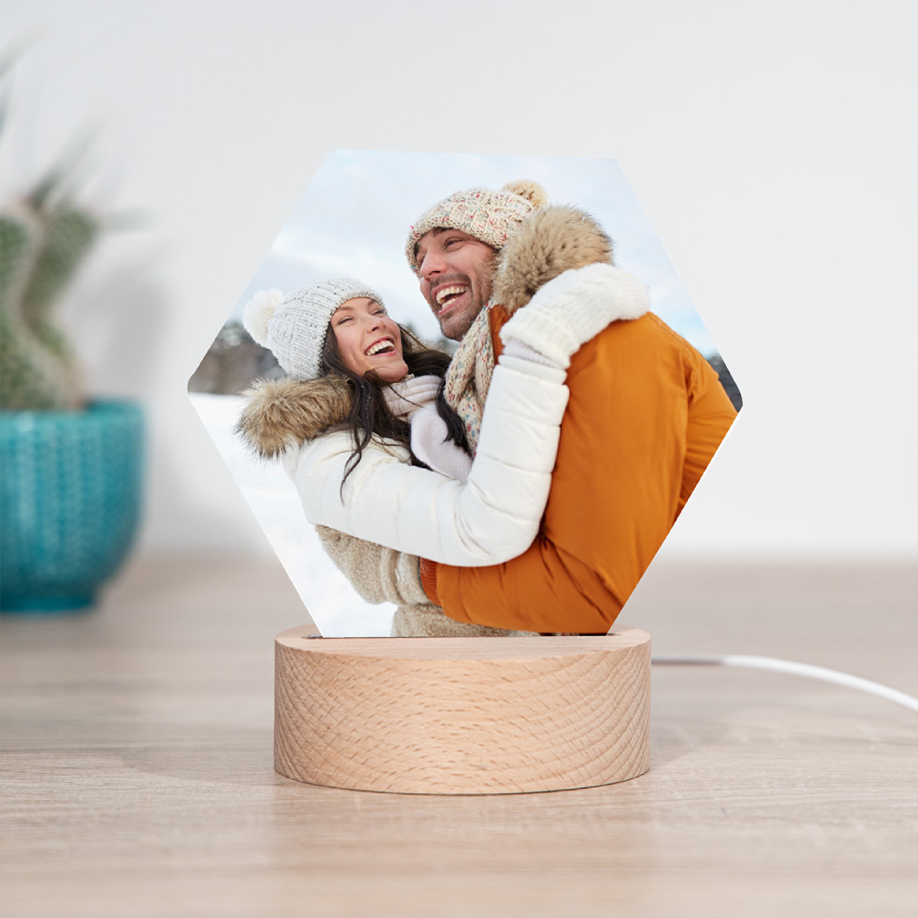 Lampe LED personnalisée avec photo cadeau de noel pour femme lampe LED avec photo