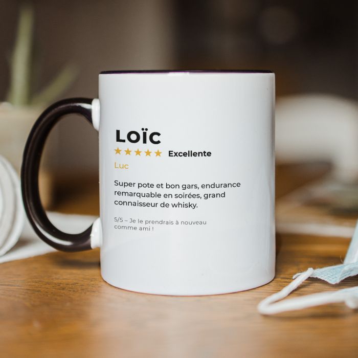 Cadeau fête des pères Tasse personnalisée avec avis client