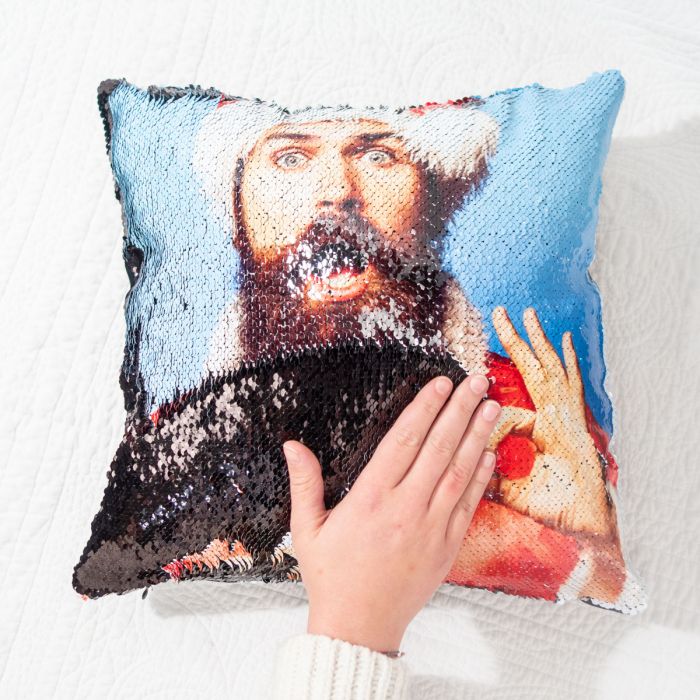 Cadeau de Noël femme : le coussin photo personnalisable & paillettes Cadeau de Noël femme : le coussin photo personnalisable & paillettes