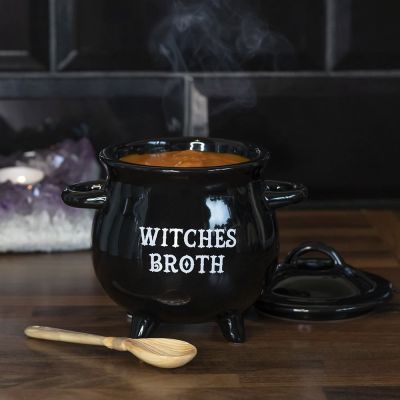 Mini chaudron de sorcière pour soupe avec cuillère Mini chaudron de sorcière pour soupe avec cuillère