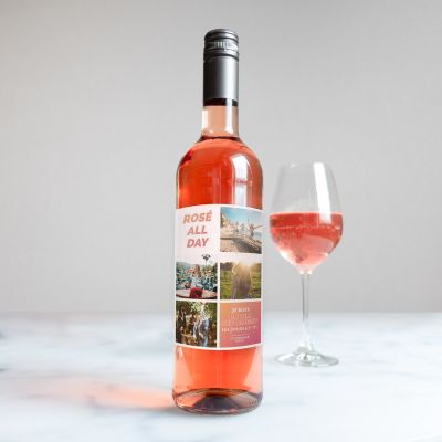 Vin personnalisable avec 4 images et texte Vin personnalisable avec 4 images et texte