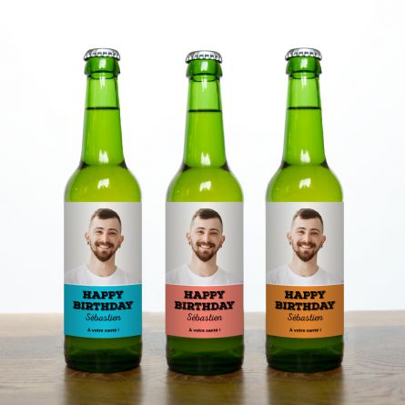 Bières avec photo et texte