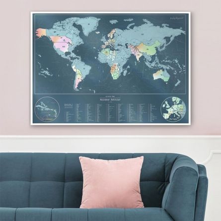 Carte du monde à gratter irisée
