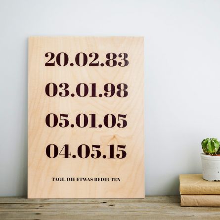 Impression sur Bois Personnalisable - Dates Importantes