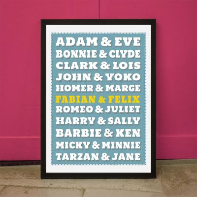 Cadeau mariage - Poster personnalisable Couples Célèbres