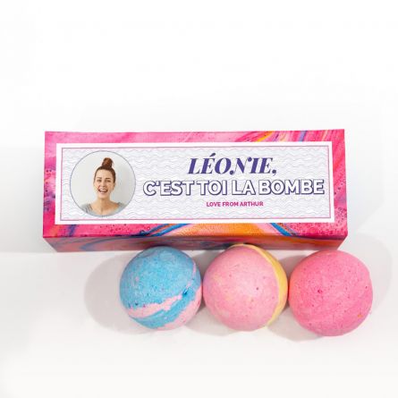 Boîte de Bombes de Bain avec image et texte