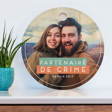 Planche à découper ronde personnalisable avec photo et texte