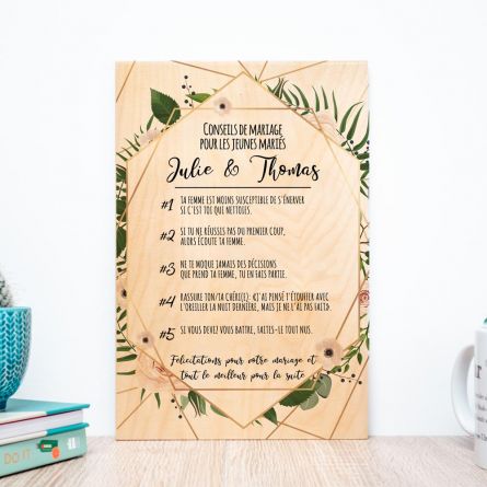 Poster en bois personnalisable avec de bons conseils
