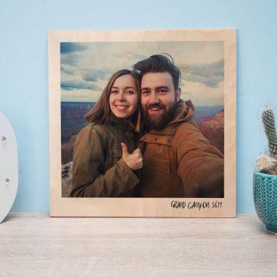 Photo Personnalisable sur Bois - Effet Polaroid Photo Personnalisable sur Bois - Effet Polaroid